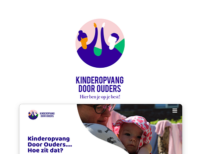 KDO, kinderopvang door ouders branding design flat illustration vector webdesign