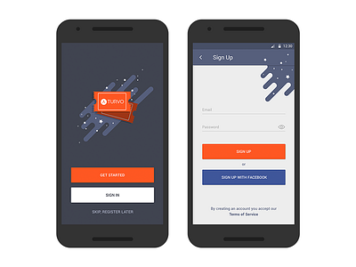 Register screens ui ux