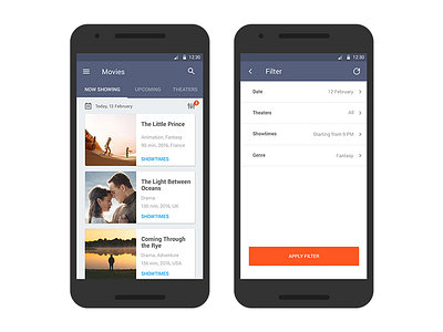 mobile app `Movie Tickets`