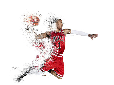 Derrick Rose baller basketball bulls chicago derrick rose photoshop red