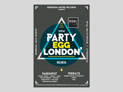 Flyer design egg event flyer london music party yellow