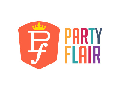 Party Flair logo orange party typography