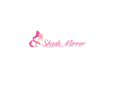 Shade Mirror Logo branding butterfly design logo mirror pink shade women