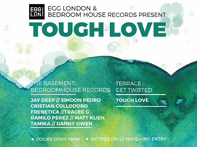 Tough Love Event Flyer egg london event flyer green london love tough
