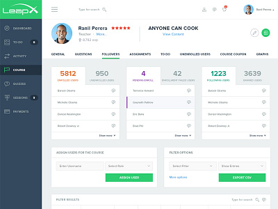 Dashboard Web App Product UI Design: Course Summary