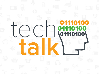 Tech Talk Logo binary event logo melbourne simple talk tech
