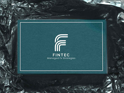 Fintec Logo business card design f fintec green logo typography