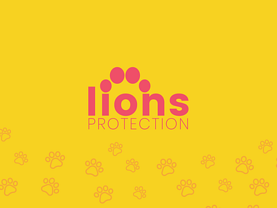 Lions Protection Foundation Logo africa australia branding design illustration lions logo typography yellow