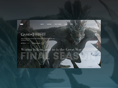 Game of thrones Landing page (HBO) website