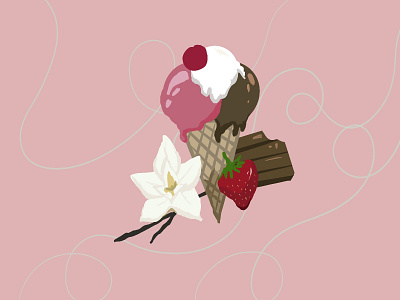 Ice cream - illustration / رسمة آيسكريم illustration