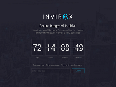 InviBox splash page clean countdown email landing page splash page website
