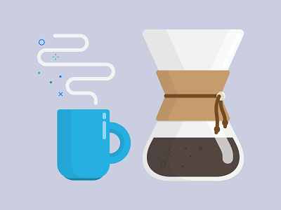 Coffee Break caffeine chemex coffee flat icon illustration vector