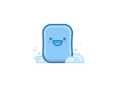 Squeaky Clean bubbles character dropbox illustration soap vector