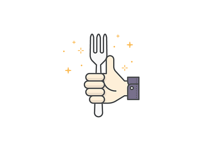 Good job on eating healthy congrats congratulations eat fork good job hand illustration sparkle stars thumbs up