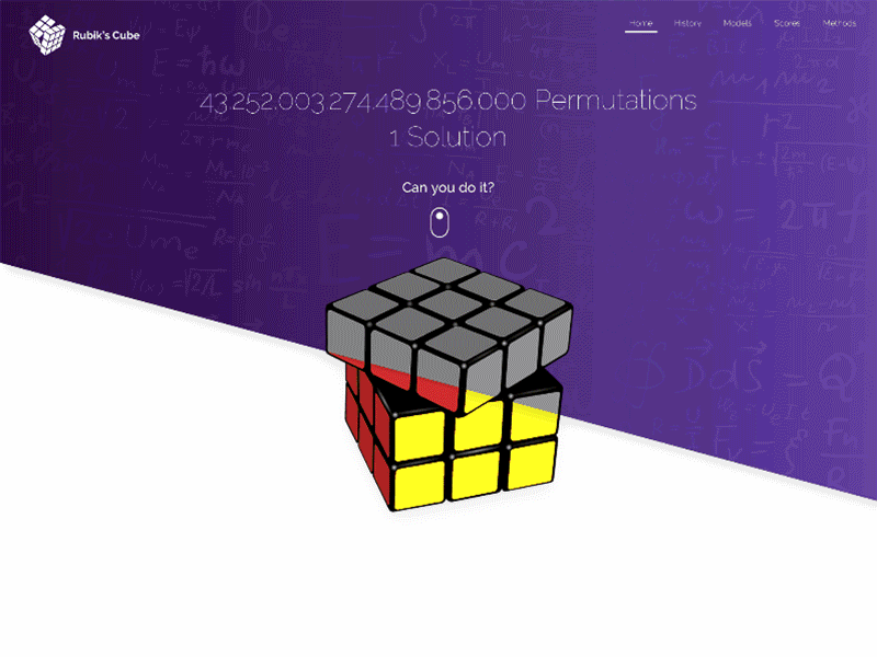 Rubik's cube Landing Page cube landing page parallax rubik rubiks