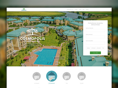 Cosmopolis Landing Page apartaments cosmopolis fluid form grid home landing layout residential responsive ui ux