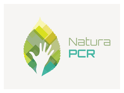 Natura PCR logo geometric green leaf logo nature