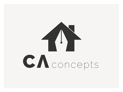 CA Concepts logo design flat home interior logo negative space
