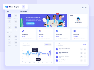 Medical Dashboard clean dashboard dashboard design doctor app healthcare illustrations insurance app medical medical app medical dashboard nurse ui ux webdesign