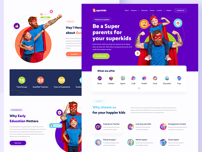 Superkids Landing page