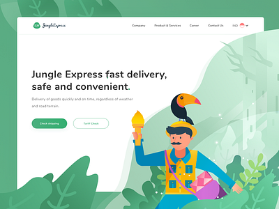 Delivery of goods Website green header illustrations landingpage ui ux webdesign website