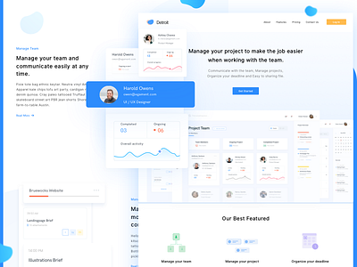 Landing page - Detroit Dashboard clean dashboard deadline landing page project management services ui ux web design