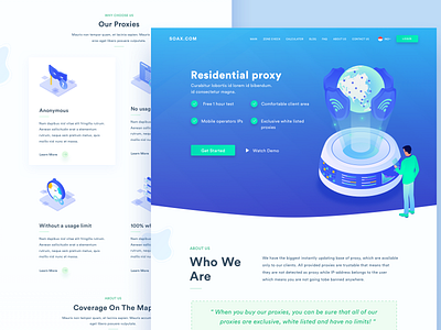 Residential proxy website redesign branding clean cyber design development header illustration illustrations landingpage network security networking proxy security typography ui ux webdesign website