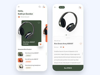 Online Shop - Headphone app design application clean design ecomerce headphones ios mobile app mobile design online shop ui ux