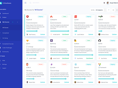Online Course Dashboard Card View Data by Umar Aji Pratama on Dribbble