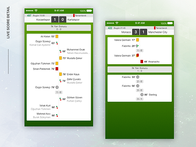 Live Score App app design live mobile score