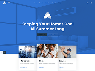 Aira - Conditioning & HVAC Repair WordPress Theme agency business conditioning design hvac modern repair service typography upqode webdesign wordpress wordpress design wordpress development wordpress theme