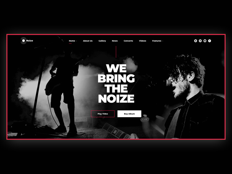 Noize - Music Industry WordPress agency audio band creative design gallery music musician responsive upqode webdesign wordpress wordpress design wordpress development wordpress theme