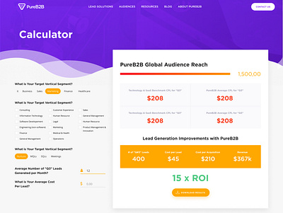 PureB2B agency b2b business calculator design corporate mobile professional resources services typography upqode webdesign wordpress wordpress design wordpress development