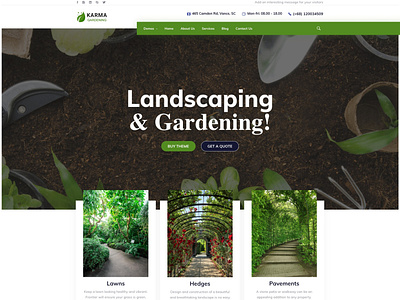 Karma Gardening business gardening gardening services landscaping modern professional typography upqode webdesign wordpress wordpress design wordpress development wordpress theme