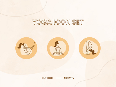 Outdoor Activity - Yoga Icon Set design icon design icon set icons illustraion outdoor outdooractivity professional upqode yoga illustration