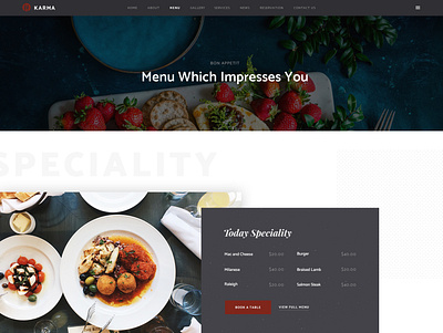 KARMA Restaurant agency cooking creative gallery modern professional restaurant upqode webdesign wordpress wordpress design wordpress development wordpress theme