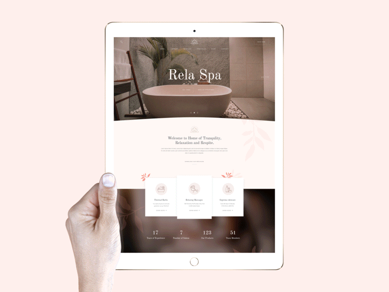 Rela Spa - Massage Salon WordPress agency animation.spa business creative design illustration massage modern product design professional typography upqode webdesign wordpress wordpress design wordpress development