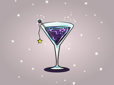 Galaxy Cocktail cocktail galaxy planets space vector vector illustration
