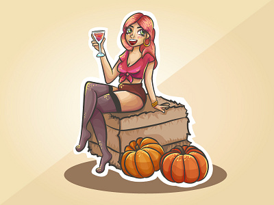 Pumpkin Patch character girls illustration pin up pumpkin vector illustration