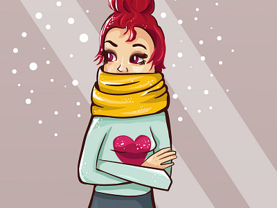 A girl in her scarf