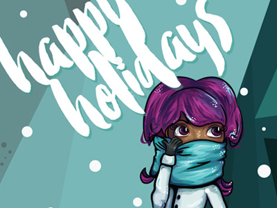 Happy Holidays! character christmas girls happy holidays vector xmas