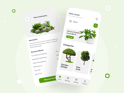 Landscaping App Concept app green inspiration landscaping app plant app ui uiux