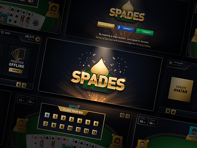 Spades - Cards Game Concept app colors design illustration ui uiux ux vector
