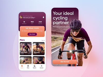 Cycling App app branding colors cycling cyclist design fitness orange tracking ui uiux ux