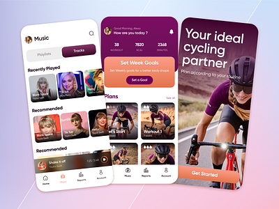 Cycling App app colors cycling design fitness orange partner ui uiux ux