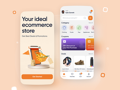 eCommerce Store App app business colors design ecommerce orange store ui uiux ux