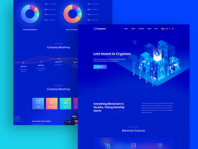 Trypto ICO and Cryptocurrency Landing Page HTML Template animation branding crypto crypto exchange crypto wallet design illustration illustration design isometric isometric design landing landing design landing page landing page design typography ui ux vector web website