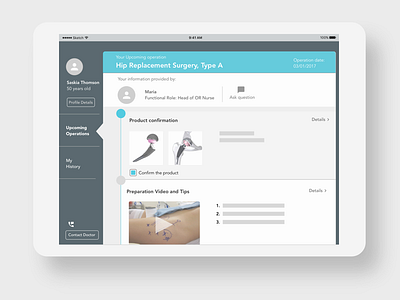 Quick mockup-Ease the pre-operation management (patient view) dashboard medical mockup ui