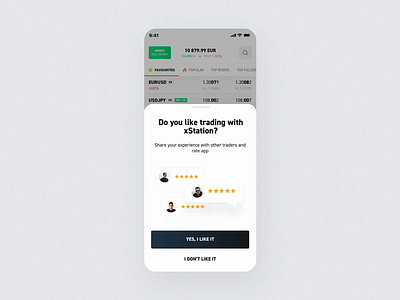 xStation Mobile - Rating app 2020 ae animation app confetti feedback finance interaction interface ios microinteraction mobile popup rating star thanks typography ui ui ux xstation