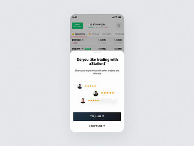 xStation Mobile - Rating app 2020 ae animation app confetti feedback finance interaction interface ios microinteraction mobile popup rating star thanks typography ui ui ux xstation